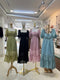 Summer Puff Sleeves Square Neck Side Slit Maxi Dress